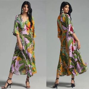 NWT Farm Rio Striped Bananas Wrap Dress: - size S